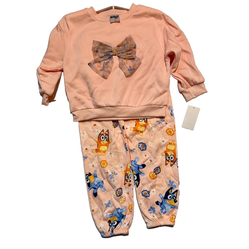 4T long Sleeve Bluey Outfit Toddler Girls Bingo And Bluey